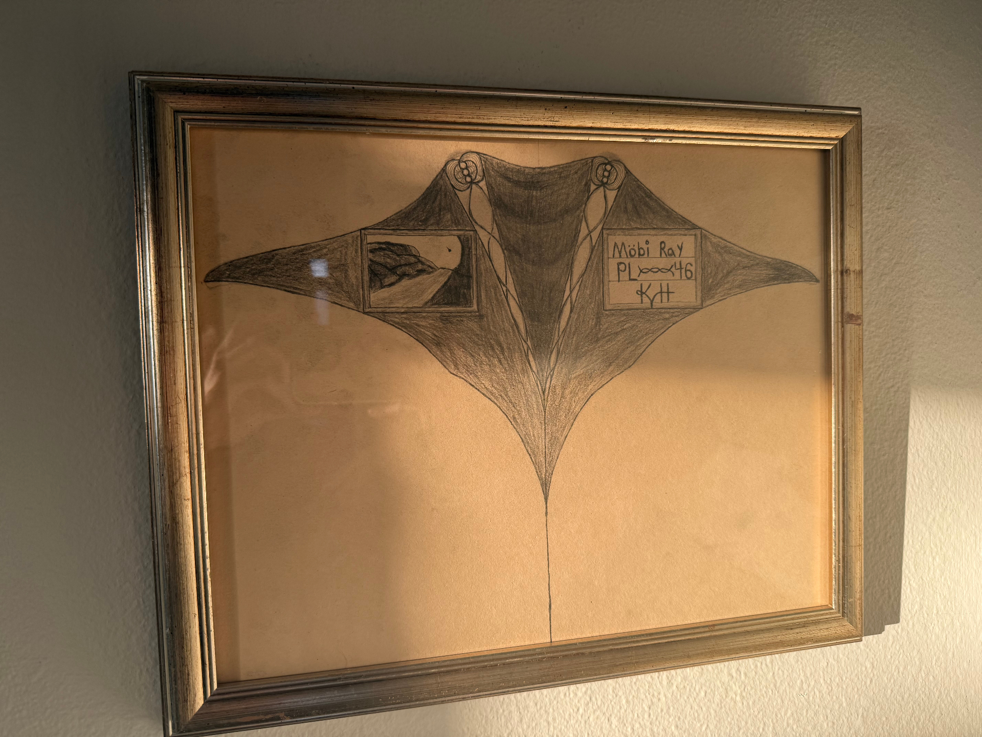 Möbi Ray — Plate I of L, graphite and charcoal on toned paper