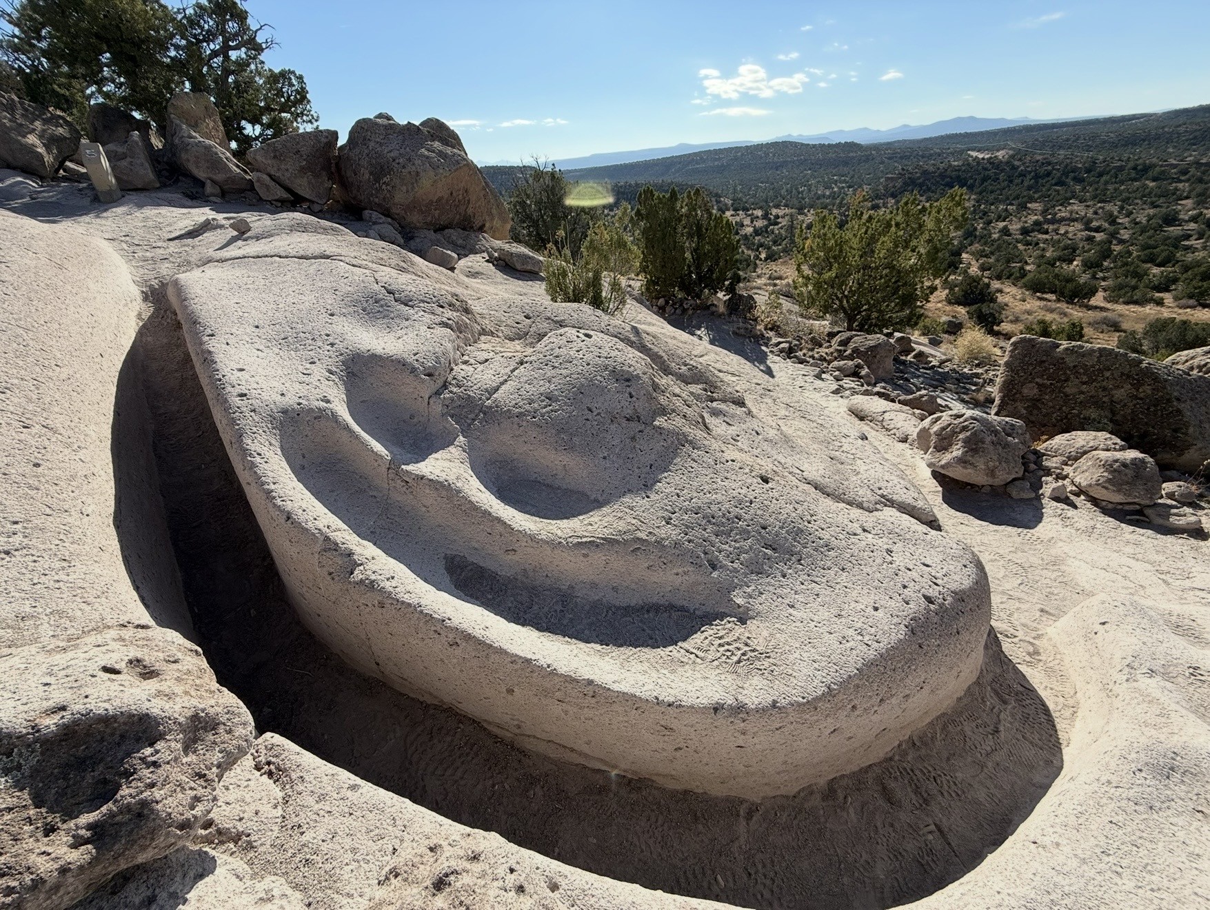 Weathered sandstone formation on a ridgeline