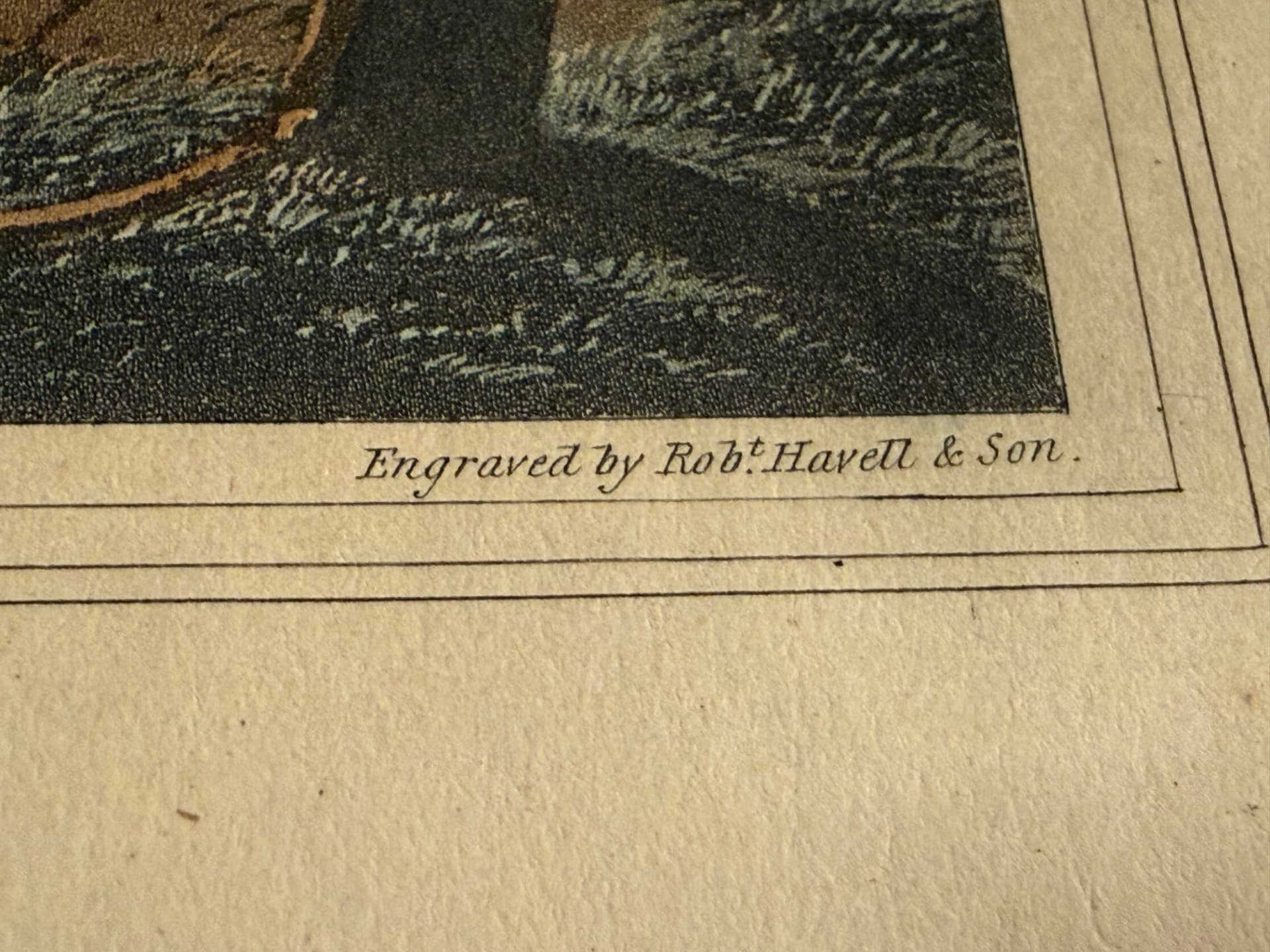 Sun Set — detail of the engraver's line, "Engraved by Robt. Havell & Son"