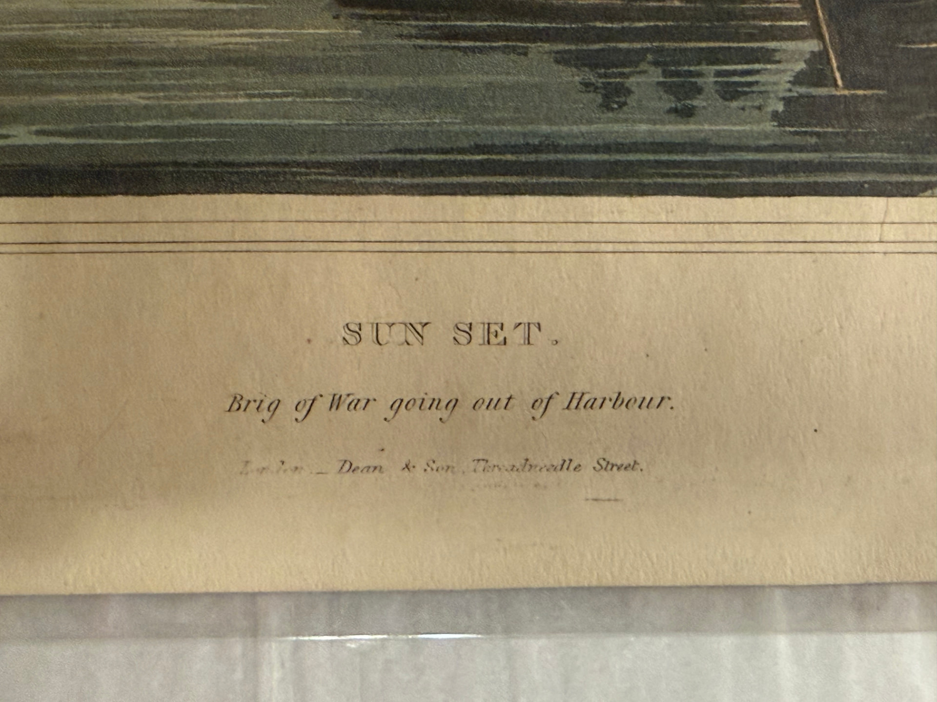 Sun Set — detail of the printed title and publication line