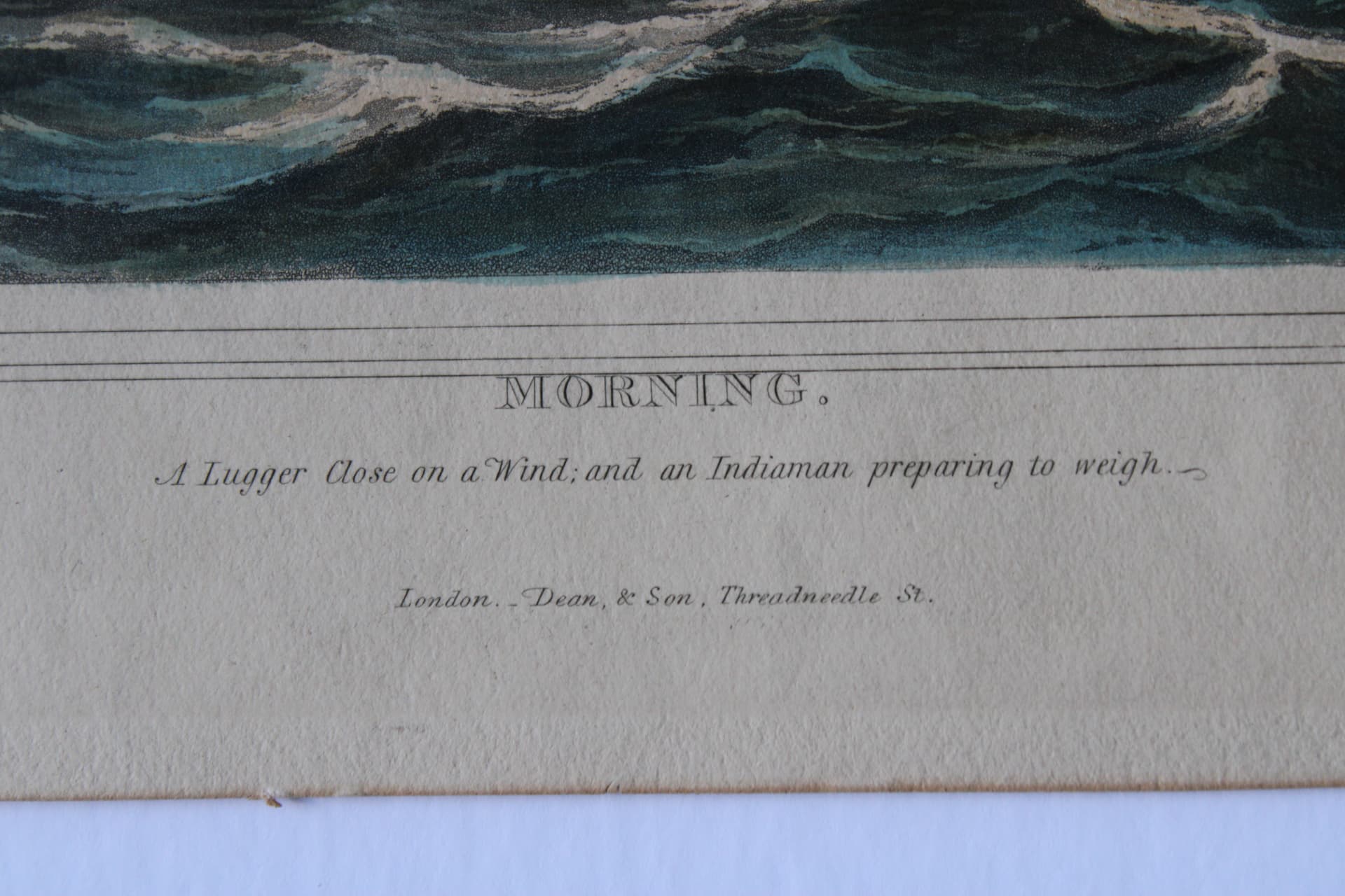 Morning — detail of the printed title and publication line